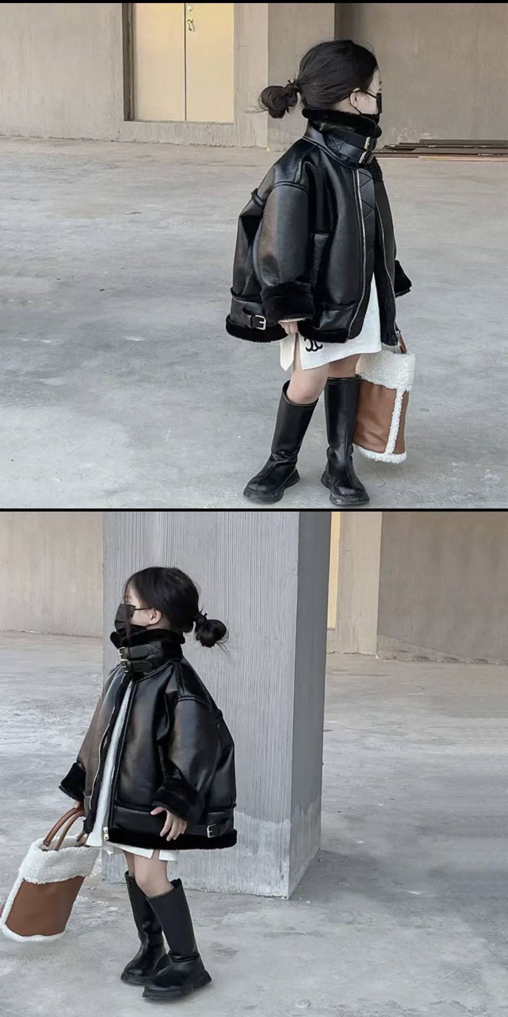 Wholesale PU Girls Plush Leather Jackets and Flying Jackets